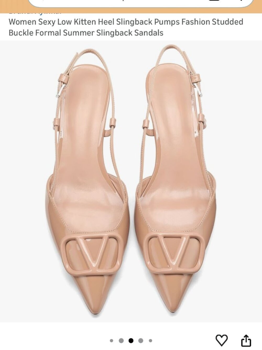 Studded Buckle Slingback Pumps